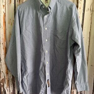 Tommy Hilfiger Men's Navy Checkered Button Down Shirt 16-35